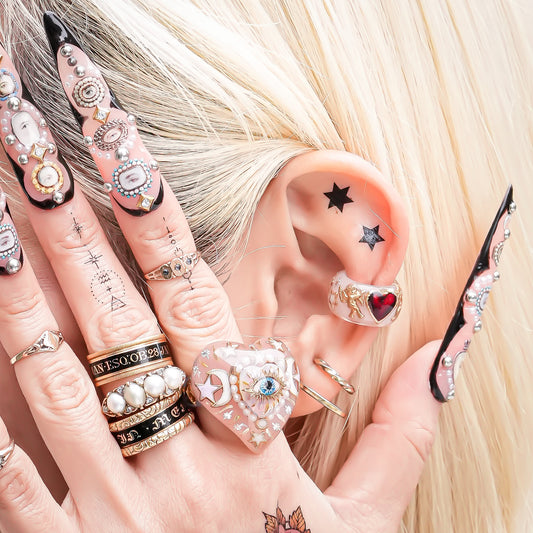 Cupid Heart Ear Cuff – Smoky White