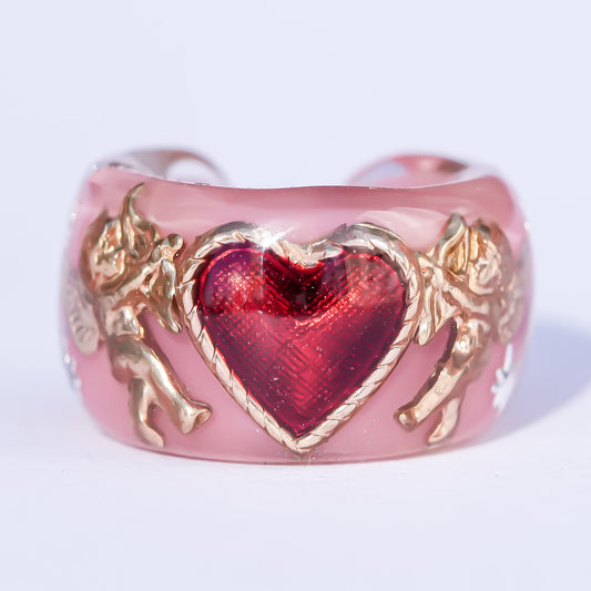 Cupid Heart Ear Cuff – Smoky pink