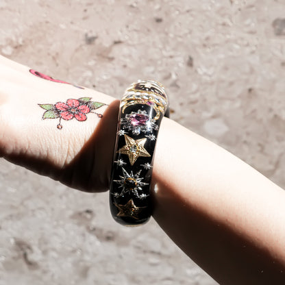 Bracciale Crimson Eye a cuore - Nero × Rosso × Oro