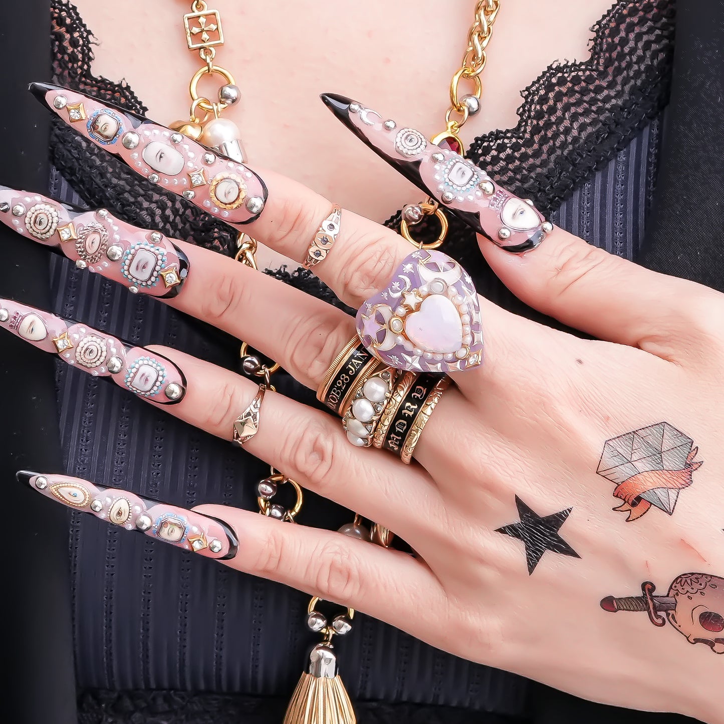 Starlight Opal Dream Ring – Smoky Purple / #10