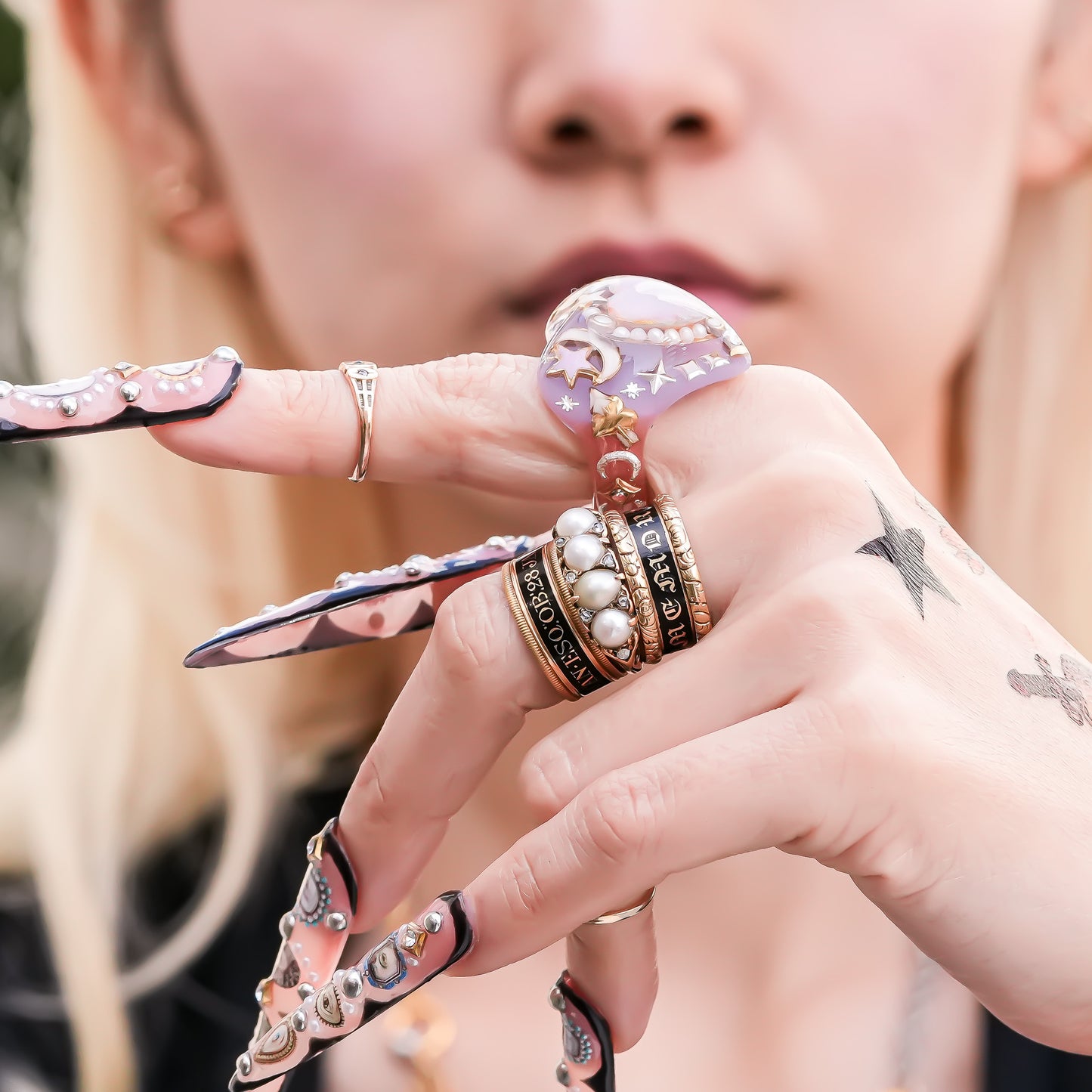 Starlight Opal Dream Ring – Smoky Purple / #10