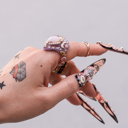 Starlight Opal Dream Ring – Smoky Purple / #10