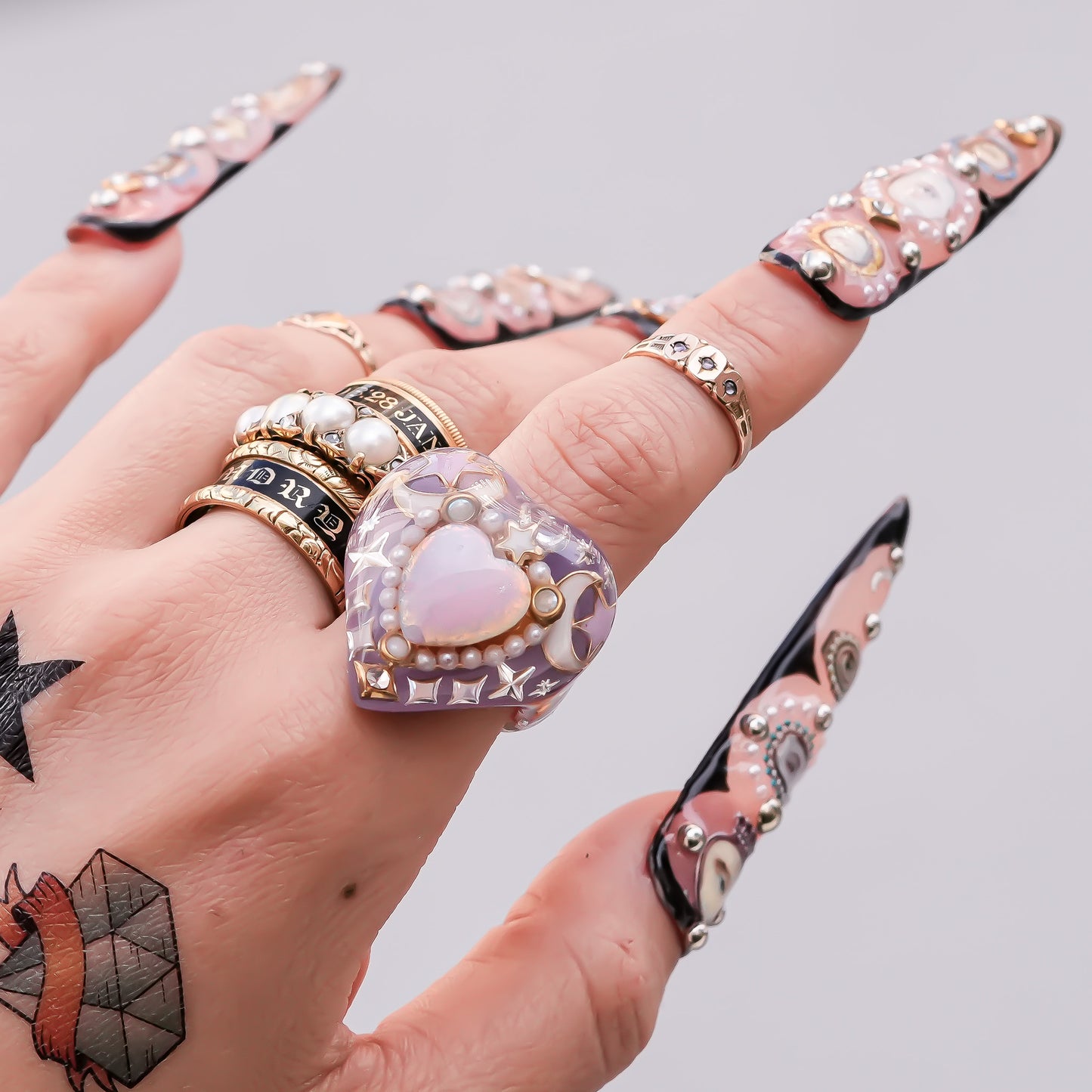 Starlight Opal Dream Ring – Smoky Purple / #10