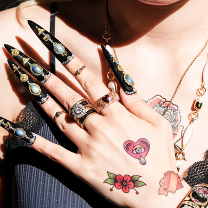 The Cupid’s Royal Heart Ring - Smoky Pink × Gold  / #11 #12 #14