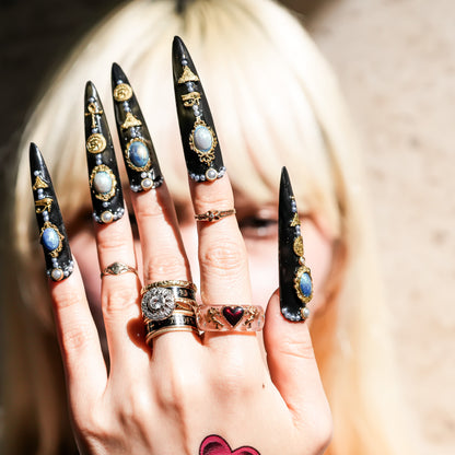 The Cupid’s Royal Heart Ring - Smoky Pink × Gold  / #11 #12 #14