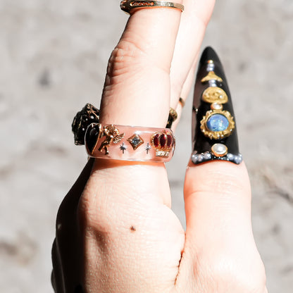 The Cupid’s Royal Heart Ring - Smoky Pink × Gold  / #11 #12 #14