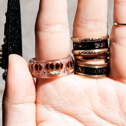 The Cupid’s Royal Heart Ring - Smoky Pink × Gold  / #11 #12 #14