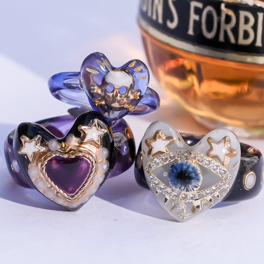 LOVE PINKY RING / HEART SKULL / PURPLE / #3