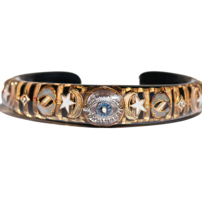 EYE BRACELET / MOON STAR / BLACK GOLD