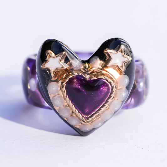 LOVE RING / HEART / PURPLE / #4 