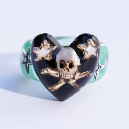 MEMENTO MORI RING / HEART / GREEN / #4