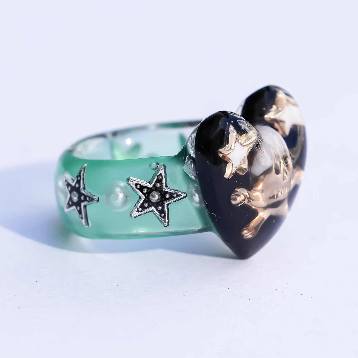 MEMENTO MORI RING / HEART / GREEN / #4