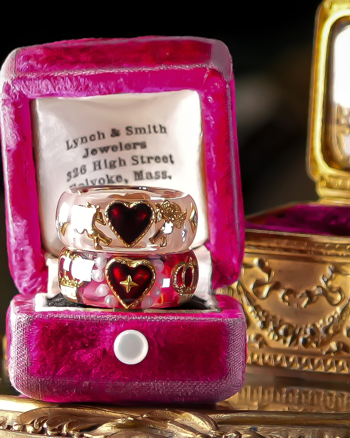 The Cupid’s Royal Heart Ring - Smoky Pink × Gold  / #11 #12 #14