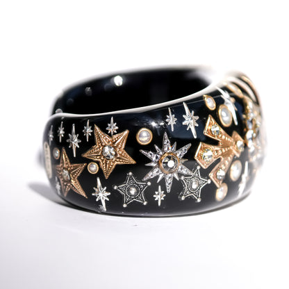 The Starry Sweetheart Locket Bracelet - Black × Gold