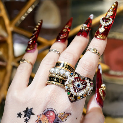 Mystic rainbow heart ring – Red / #10