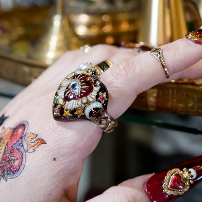 Mystic rainbow heart ring – Red / #10