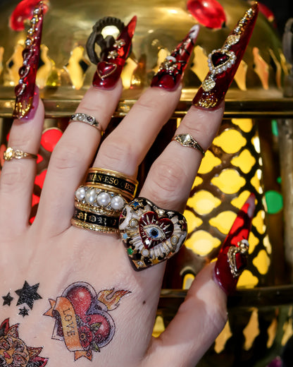 Mystic rainbow heart ring – Red / #10