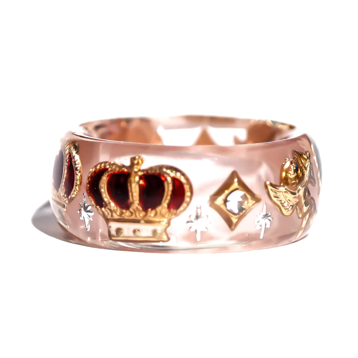 The Cupid’s Royal Heart Ring - Smoky Pink × Gold  / #11 #12 #14