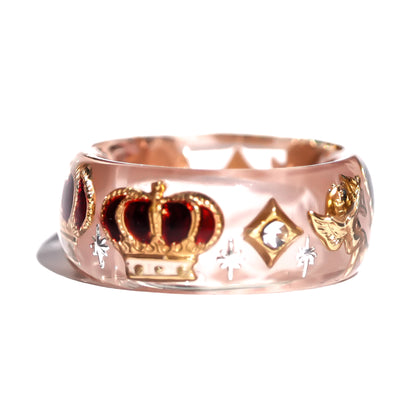 The Cupid’s Royal Heart Ring - Smoky Pink × Gold  / #11 #12 #14