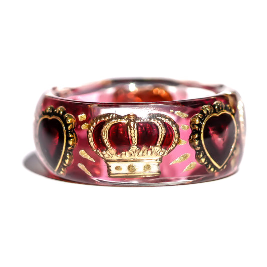 The Crowned Ruby Heart Ring - Ruby Red × Gold / #12 #13