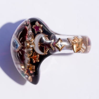 Mystic rainbow heart ring – Red / #10