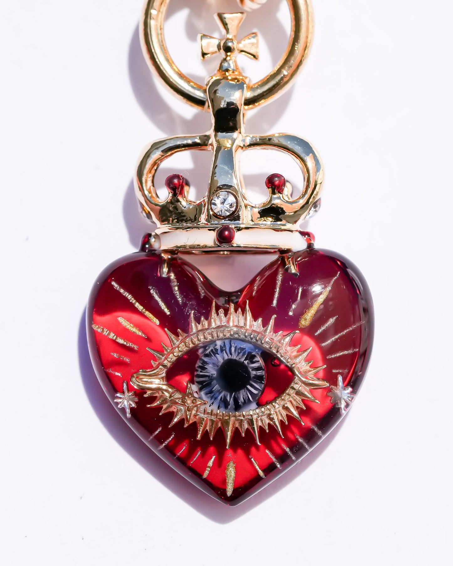 Sacred eye heart necklace – red
