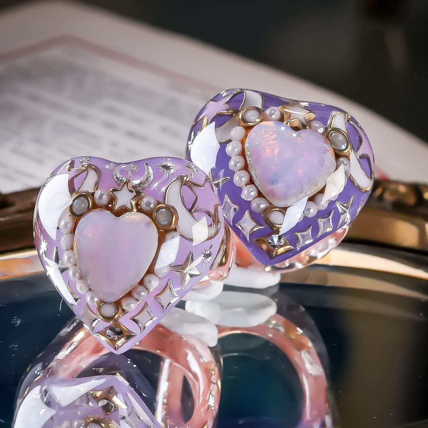 Starlight Opal Dream Ring – Smoky Purple / #10