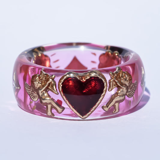Cupid Heart Ring – Pink × Red Heart / #11 #12 #14