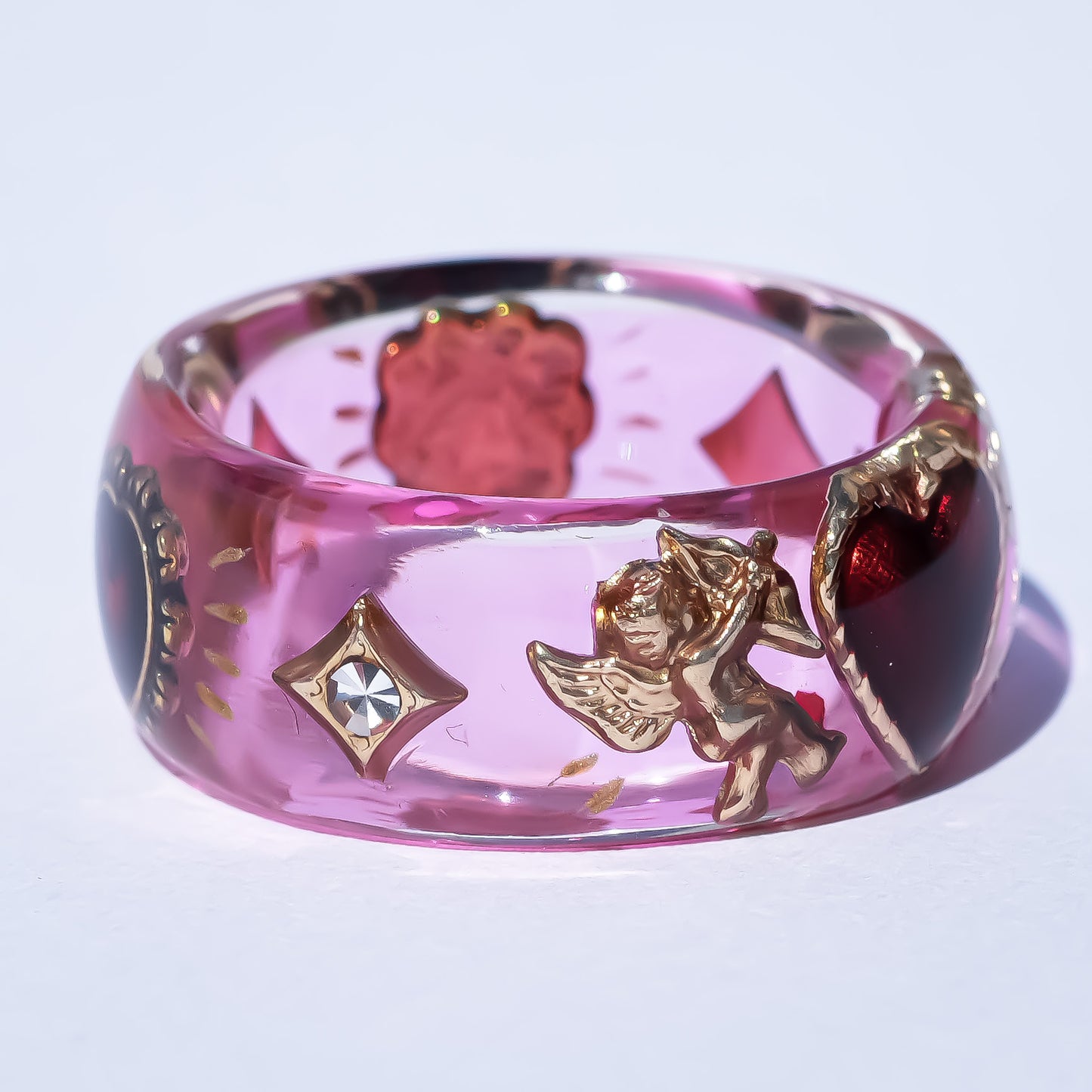 Cupid Heart Ring – Pink × Red Heart / #11 #12 #14