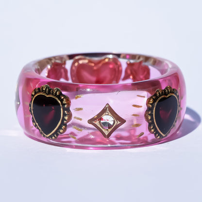 Cupid Heart Ring – Pink × Red Heart / #11 #12 #14