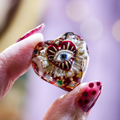 Mystic rainbow heart ring – Red / #10