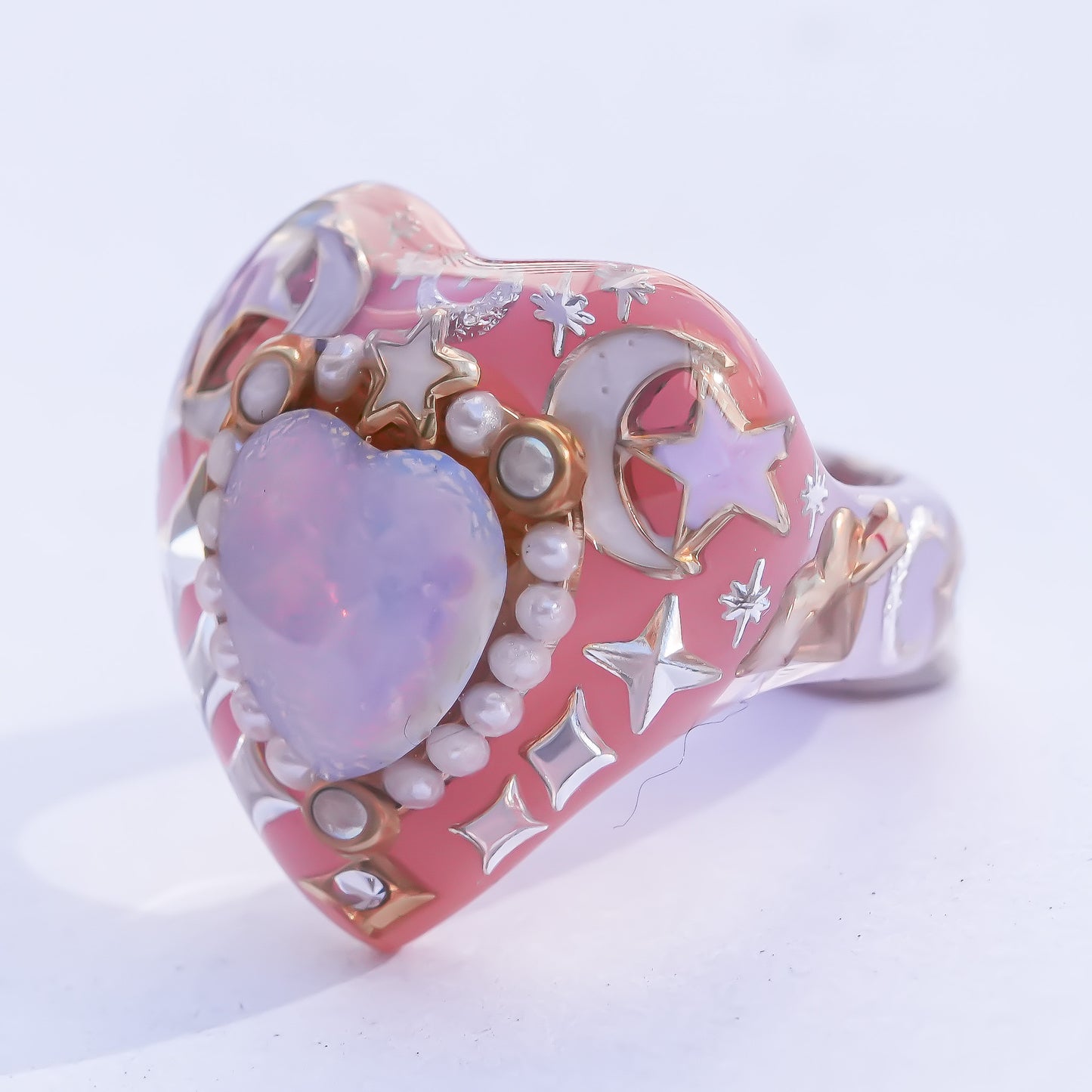 Starlight Opal Dream Ring – Smoky Pink / #10