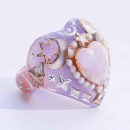 Starlight Opal Dream Ring – Smoky Purple / #10