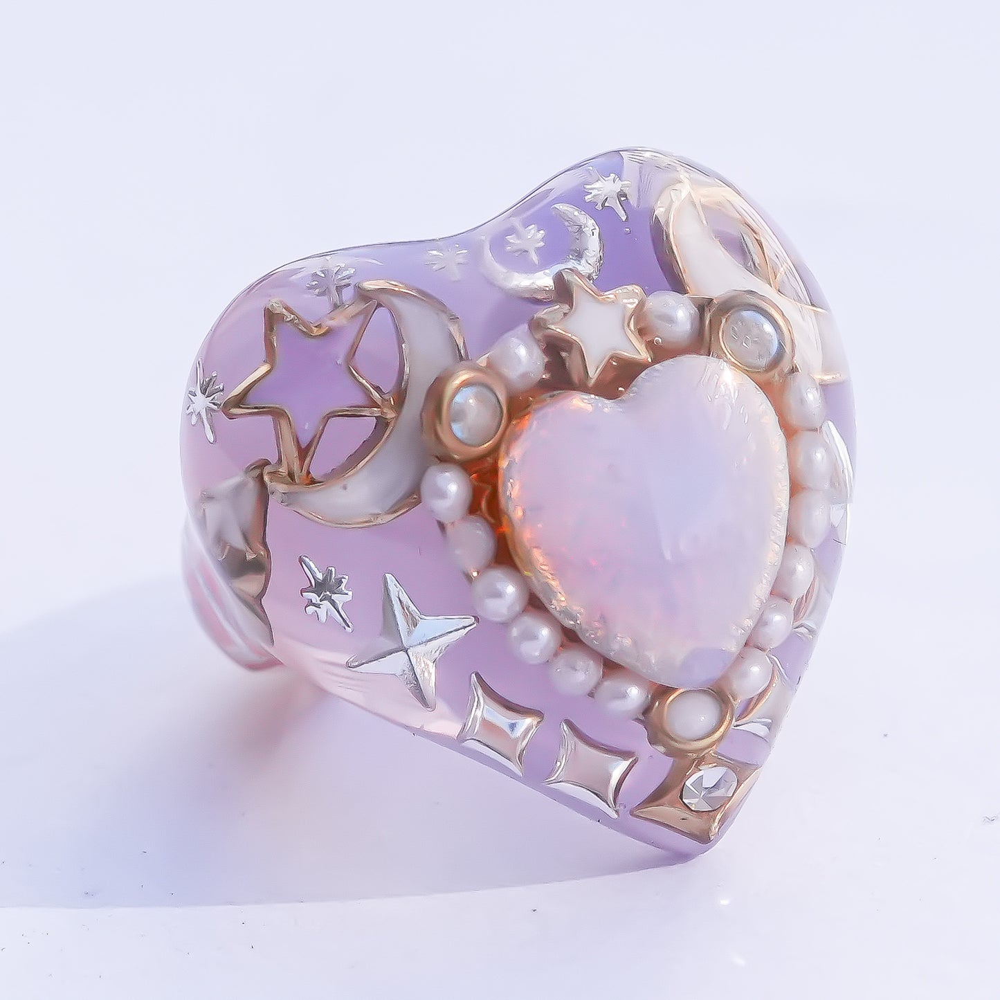 Starlight Opal Dream Ring – Smoky Purple / #10