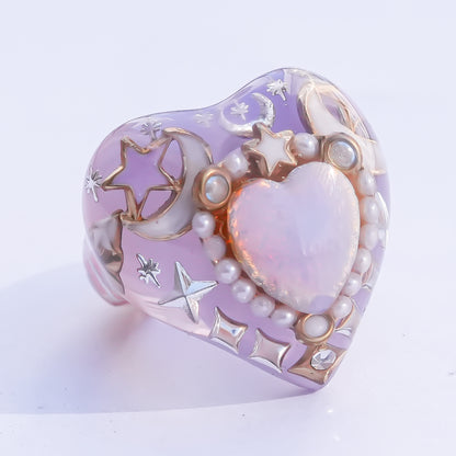 Starlight Opal Dream Ring – Smoky Purple / #10