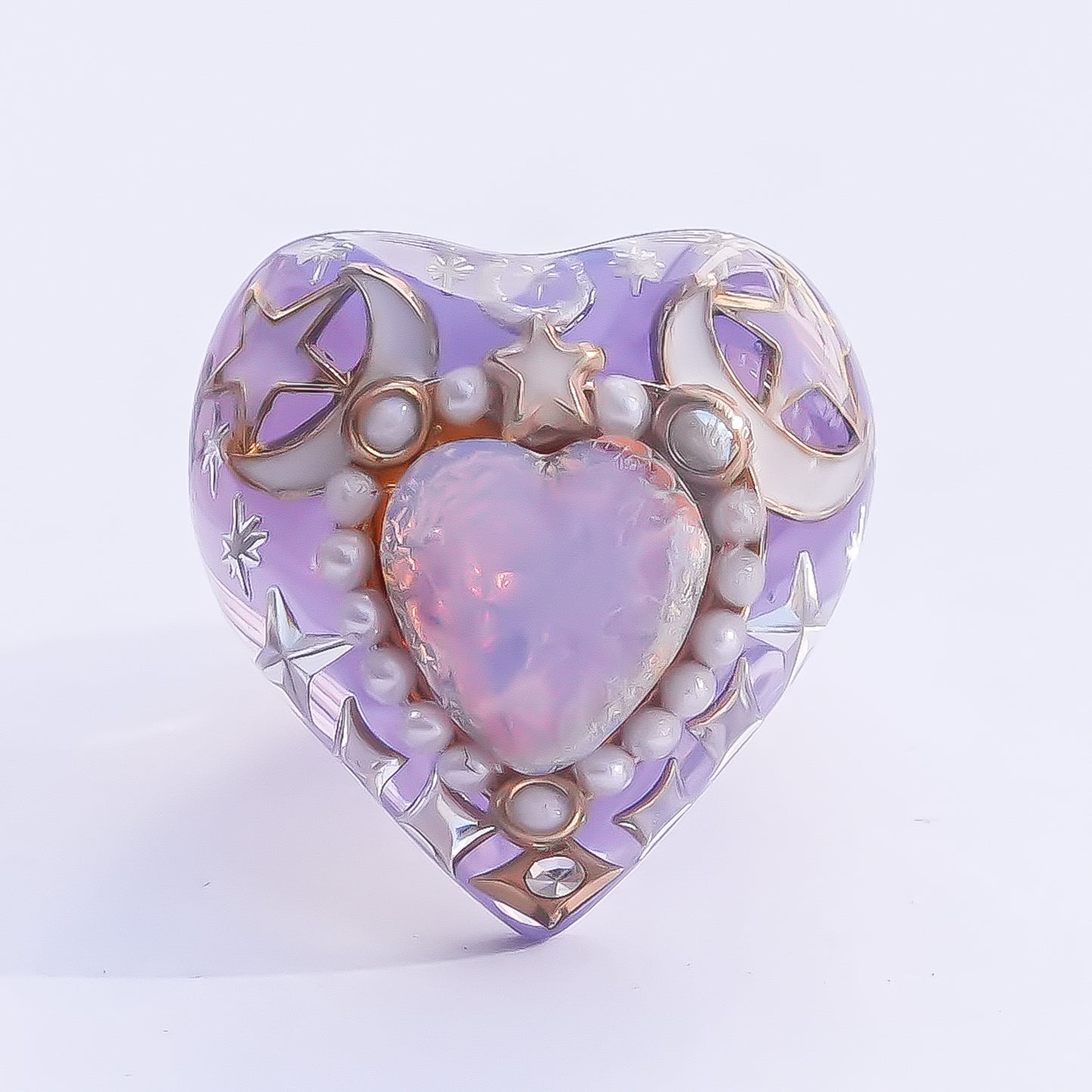 Starlight Opal Dream Ring – Smoky Purple / #10