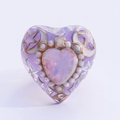 Starlight Opal Dream Ring – Smoky Purple / #10