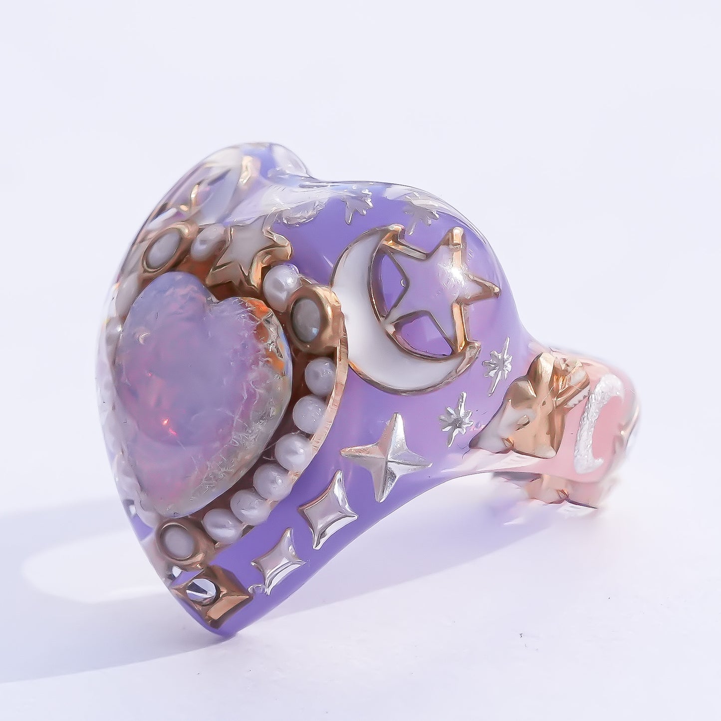 Starlight Opal Dream Ring – Smoky Purple / #10