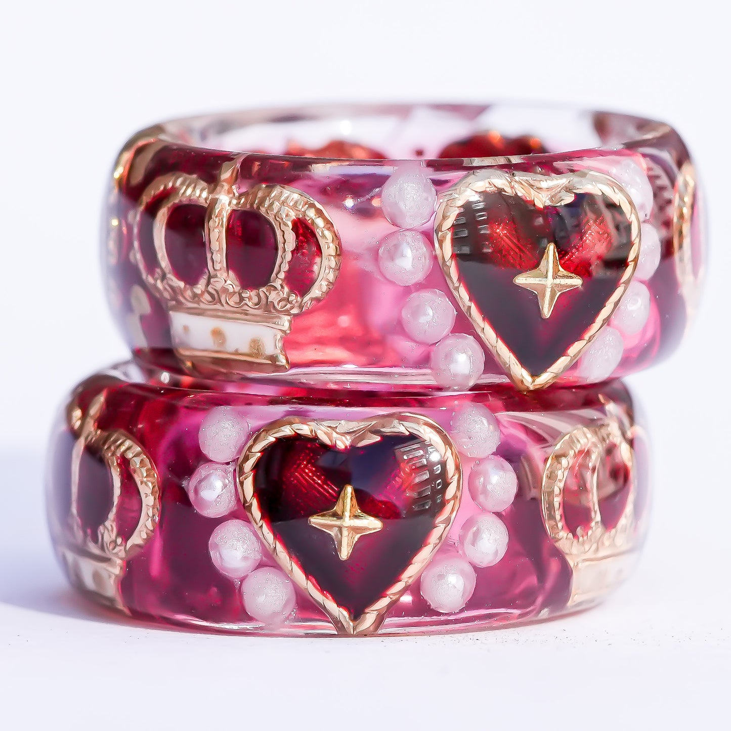 Sacred heart crown ring - red / #12 #13 #14