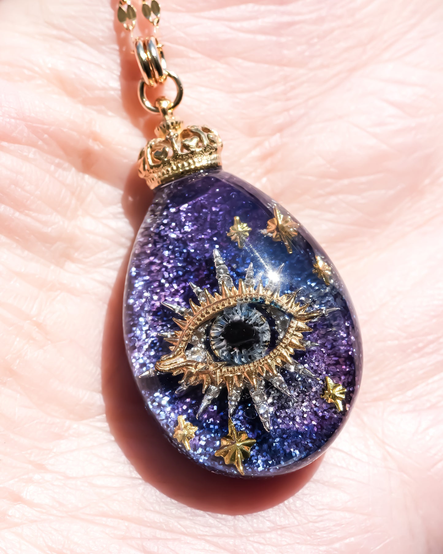 Mystic eye drop necklace – galaxy