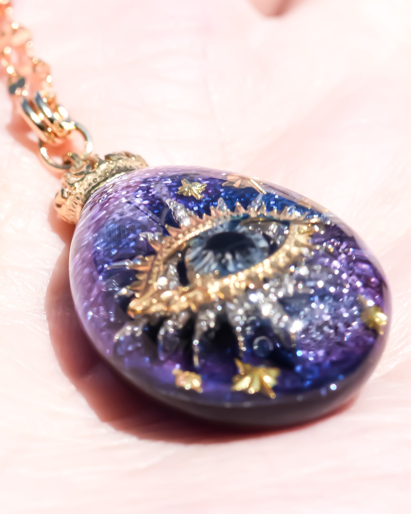 Mystic eye drop necklace – galaxy
