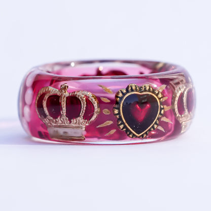 Sacred heart crown ring - red / #12 #13 #14