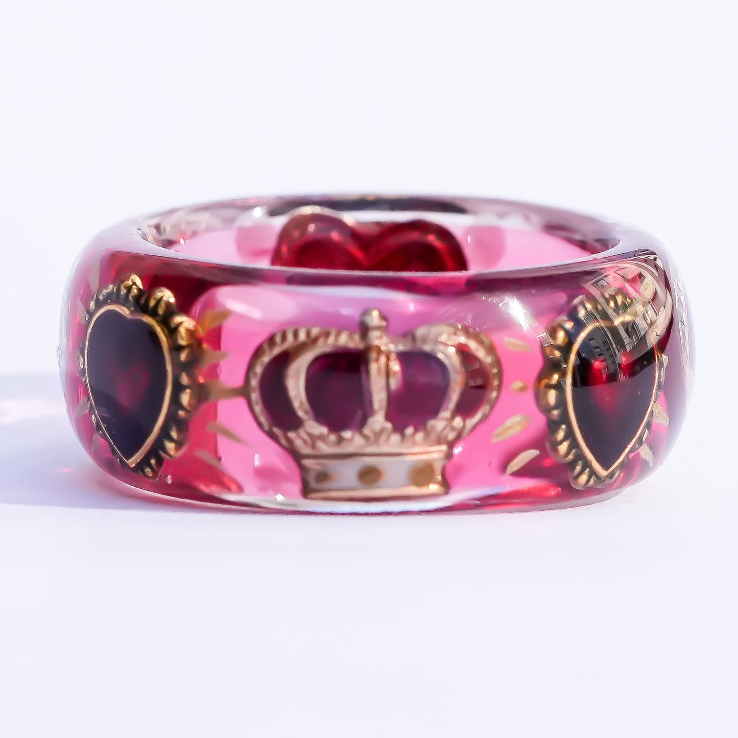 Sacred heart crown ring - red / #12 #13 #14