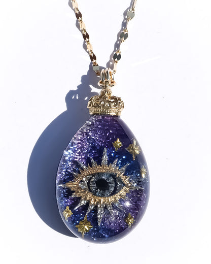 Mystic eye drop necklace – galaxy