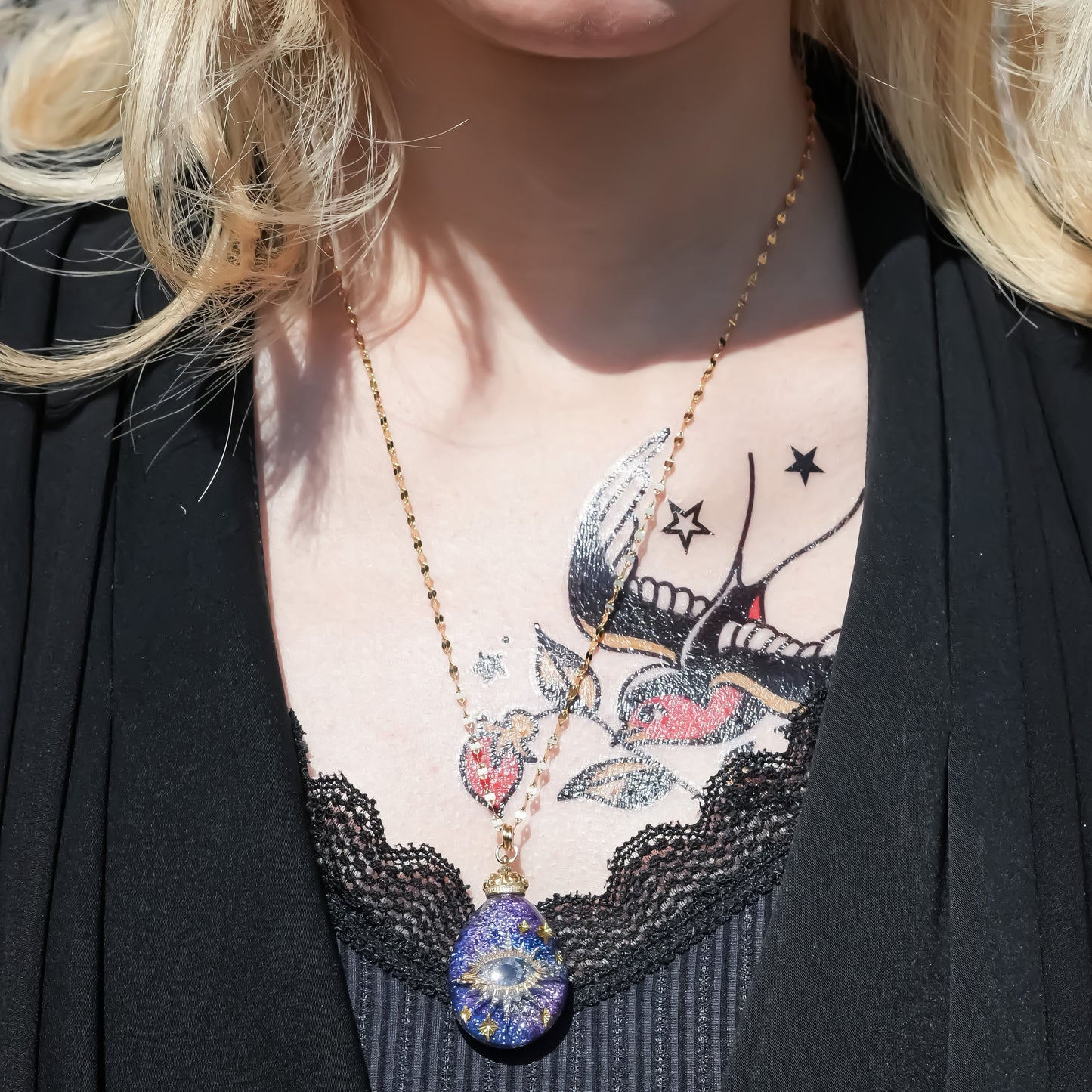 Mystic eye drop necklace – galaxy