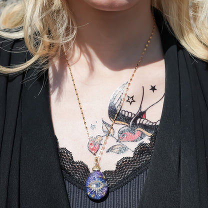 Mystic eye drop necklace – galaxy