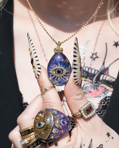 Mystic eye drop necklace – galaxy