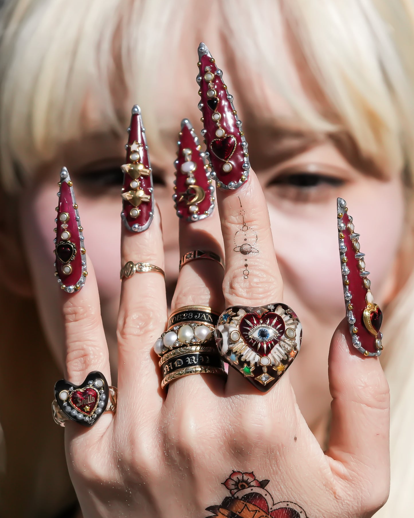 Mystic rainbow heart ring – Red / #10