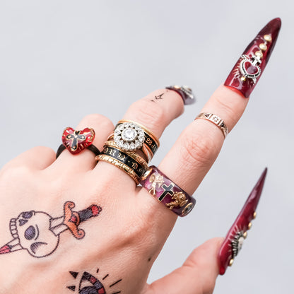 The Haunted Chapel Ring – Purple Cross & Cupid / #8 #11 #14 #18