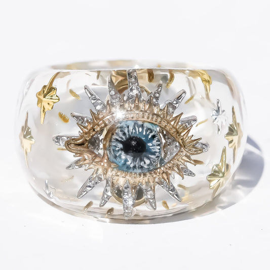 Starlit Guardian Eye Ring – Clear